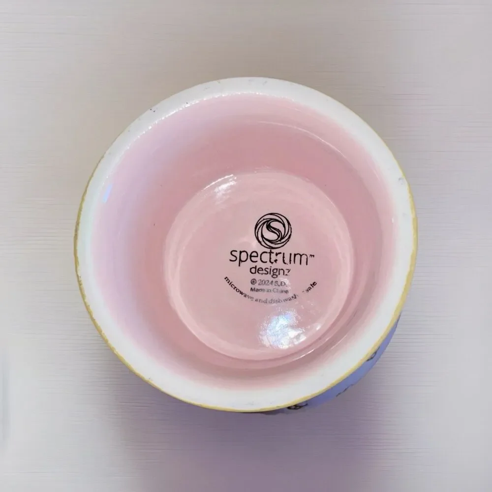 Cat Food Water Bowl Elevated Pedestal Raised Pink Dish Ceramic Blue Sky